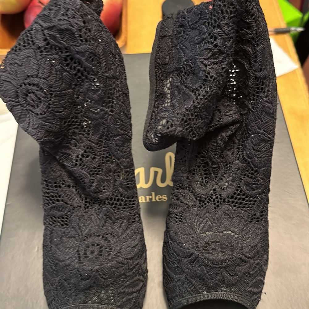 Charles David Open Toe Bootie , Black, Size 9 - image 2